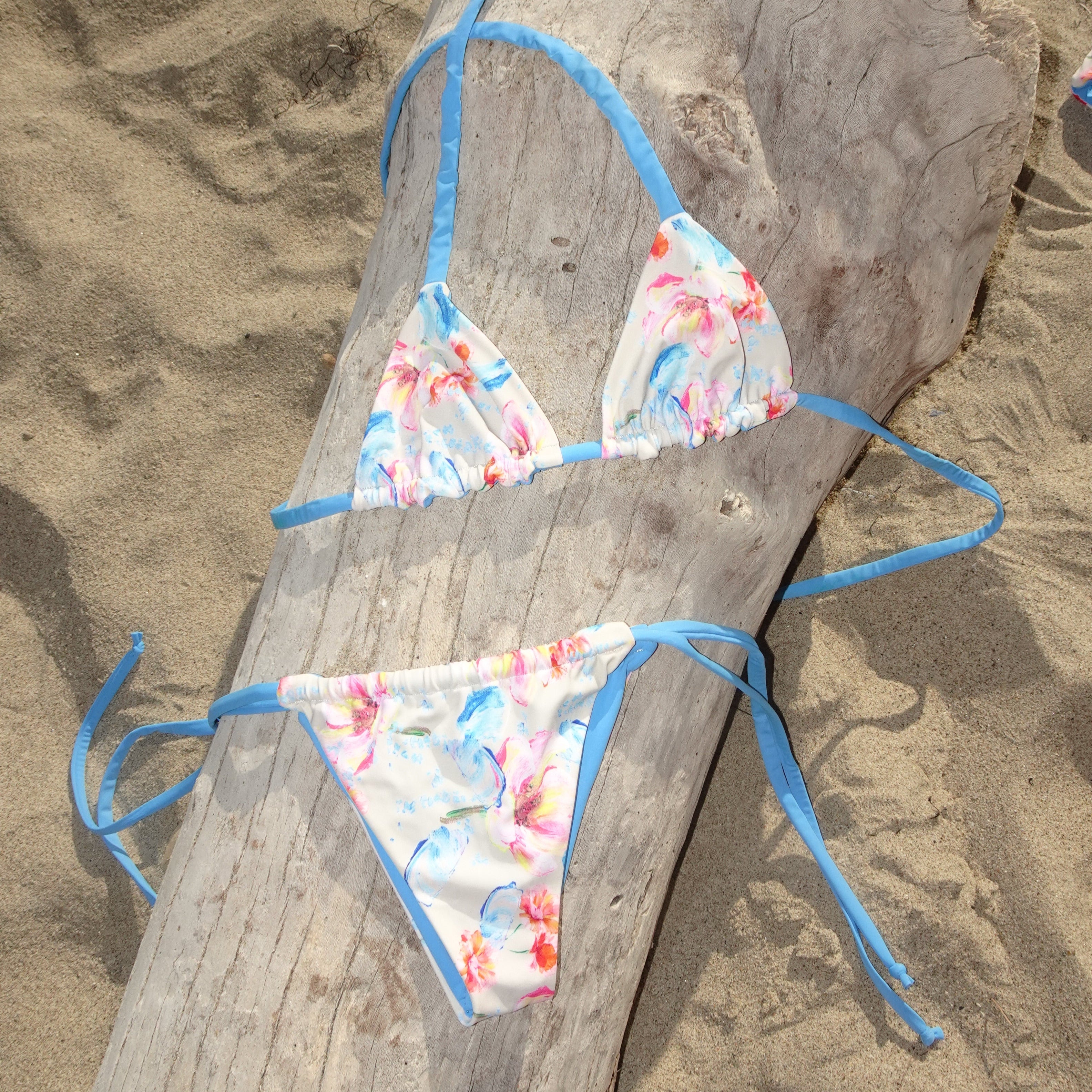 Rose Top in Floral Shell and Cobalt Blue