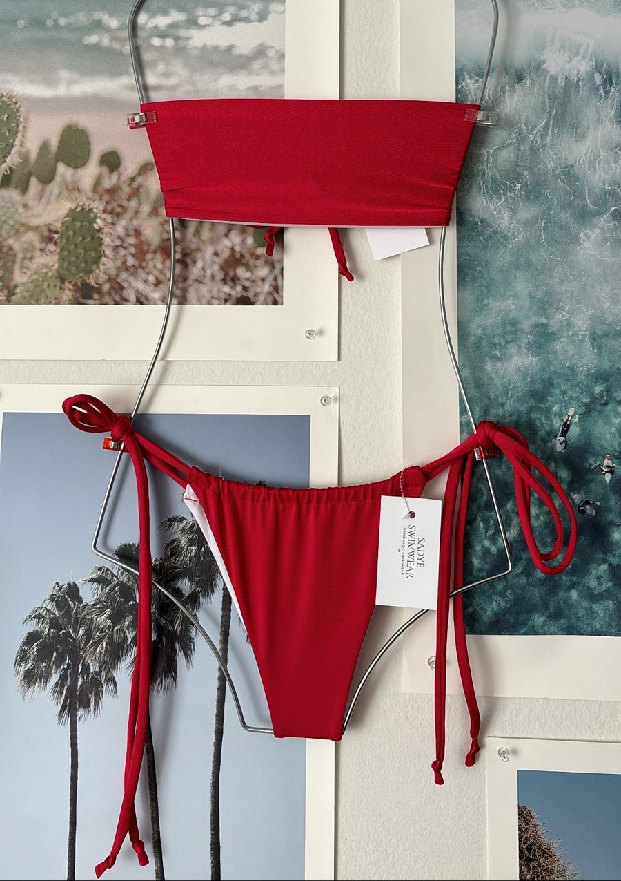 Sadye Top in Shimmer Red