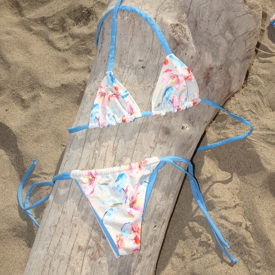 Rose Top in Floral Shell and Cobalt Blue