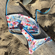 Sadye Top in Floral Shell and Cobalt Blue