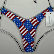 Roxy Thong Bottom in Flag Print