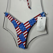 Roxy Thong Bottom in Flag Print