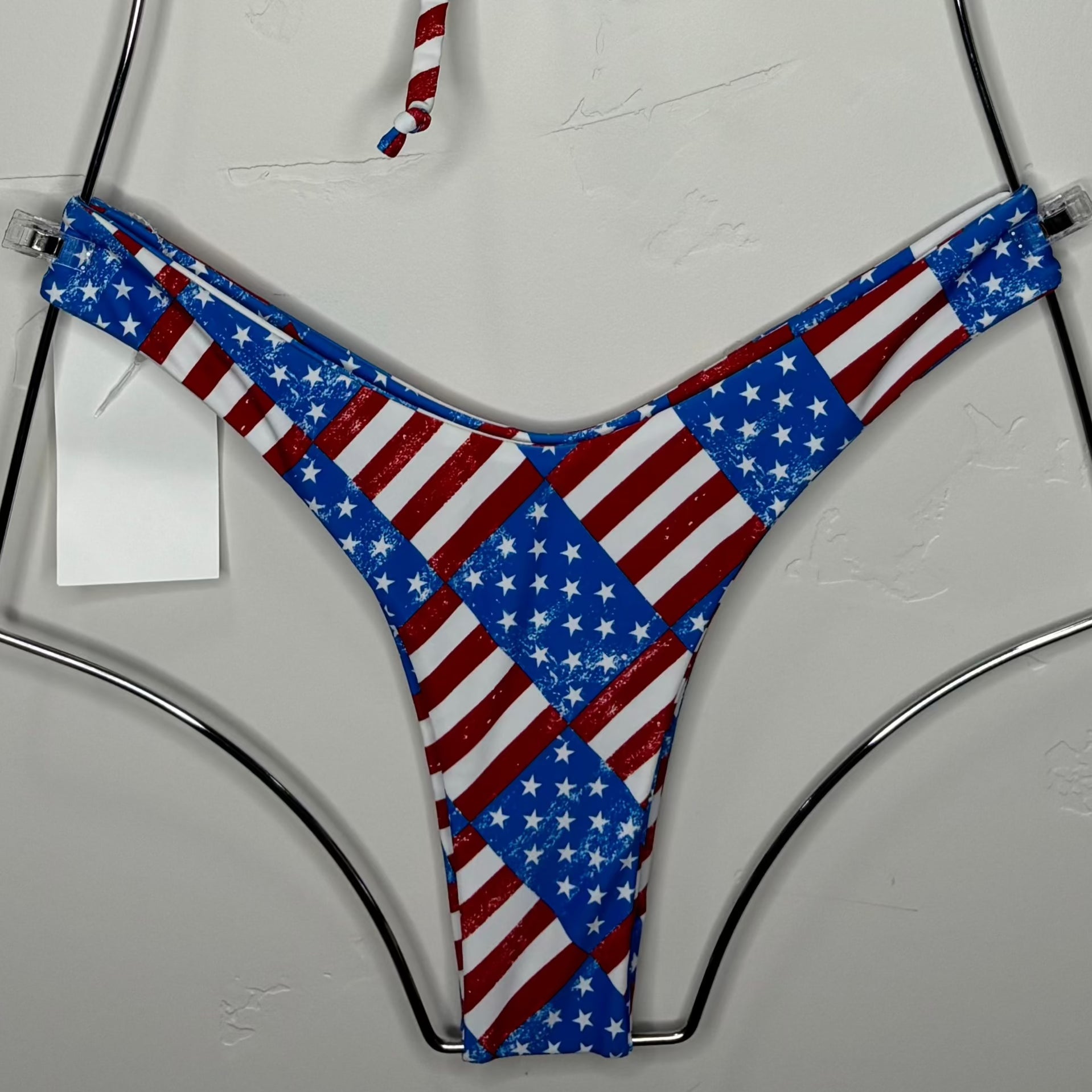 Roxy Thong Bottom in Flag Print