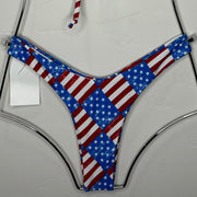 Roxy Thong Bottom in Flag Print