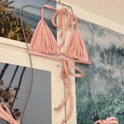 Rose Top in Shimmer Baby Pink and White Eyelet