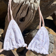 Rose Top in Shimmer Baby Pink and White Eyelet